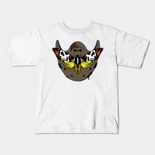 Hannibal Moth Mask Kids T-Shirt by Creative Terror